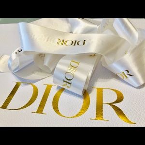 DIOR XL PEBBLED SHOPPING BAG with 3.5 yrd Ribbons